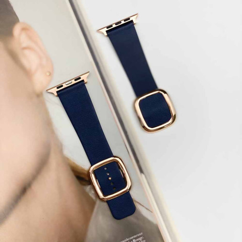 Кожаный ремешок Modern Buckle Leather для Apple Watch 38/40/41mm Gold/Midnight blue Кожаный ремешок Modern Buckle Leather для Apple Watch 38/40/41mm Gold/Midnight blue